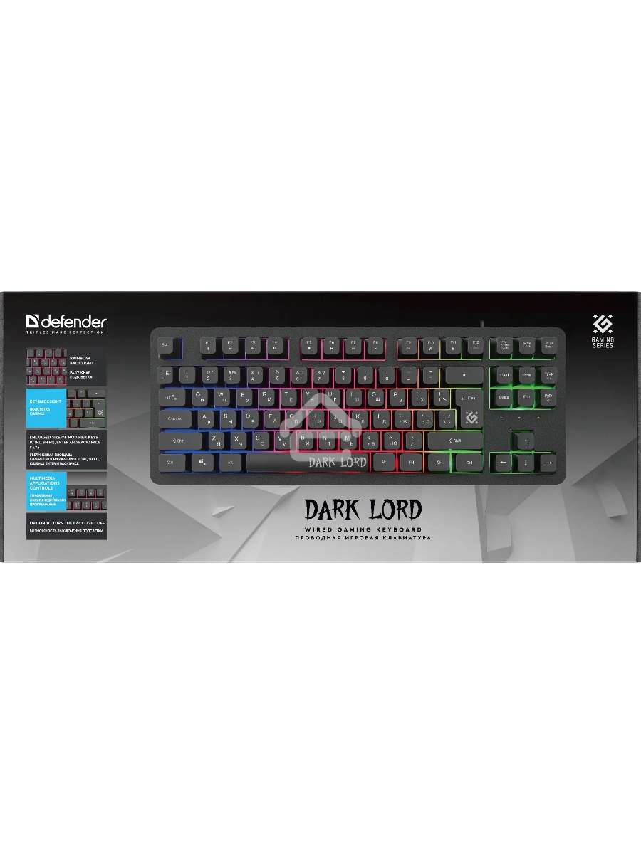 Клавиатура Defender Dark Lord GK-580  проводная, USB, черный