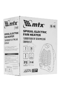 Тепловентилятор MTX FHS-2000, белый, 1000/2000 Вт, 25 м2, термостат