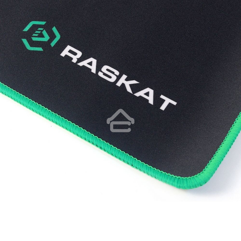 Коврик для мышки Raskat XP18 черный с зеленым, ACD-XP18-RRB тканевый, 400х450х3мм, нейлон + резина, обшитый, RTL