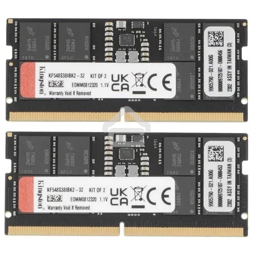 Оперативная память Kingston Fury Impact, DDR5, 32GB (2x16 GB), 4800 MHz, CL38, SO-DIMM