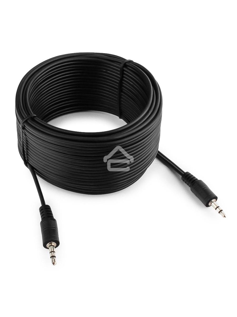 Кабель аудио Cablexpert CCA-404-10M-N, Jack 3.5(M)/Jack 3.5(M), 3pin, 10м, черный, пакет