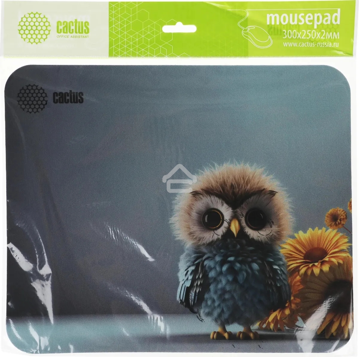 Коврик для мыши Cactus Owl gray 300x250x3мм (CS-MP-D12M)