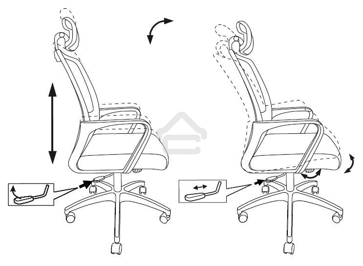 Кресло офисное Бюрократ MC-201-H/TW-11 черный TW-11, спинка сетка