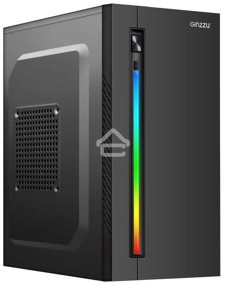 Компьютерный корпус Ginzzu D350 2хUSB 2.0,AU RGb w/o PSU