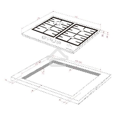 Варочная поверхность Kuppersberg FG 68 B газ, High-Tech, 60 см, автоматический электроподжиг, газ-контроль, форсунки под сжиженый газ, механическое/сенсорное управление, таймер, блокировка панели управления, подсветка панели управления, SABAF конфорки, чу