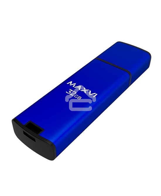 Флешка USB R/W Maxvi MP2 32GB USB 2.0 blue, монолит с колпачком, ABS пластик + металл