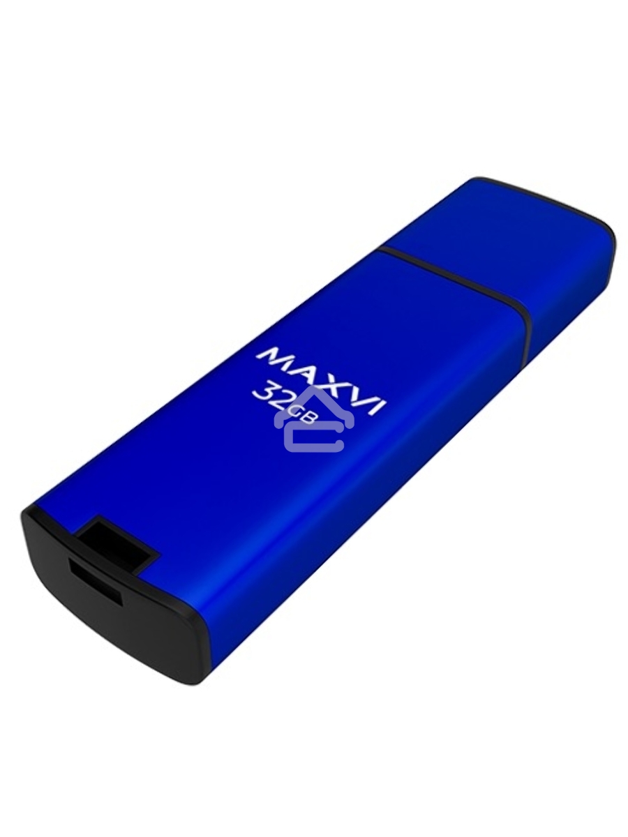 Флеш диск Maxvi MP2 32GB USB 2.0 blue, монолит с колпачком, ABS пластик + металл