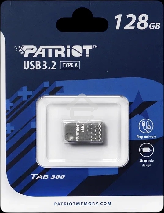 Флеш диск Patriot TAB 300 128GB USB 3.2 GEN 1 Type-A <PSF128GT300DS3U> grey mini