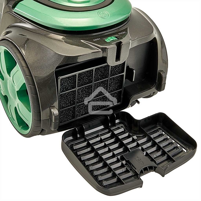 Пылесос DELTA DL-0854 черный/зеленый, 300/2400 Вт, уборка сухая, пылесборник контейнер, 4 л