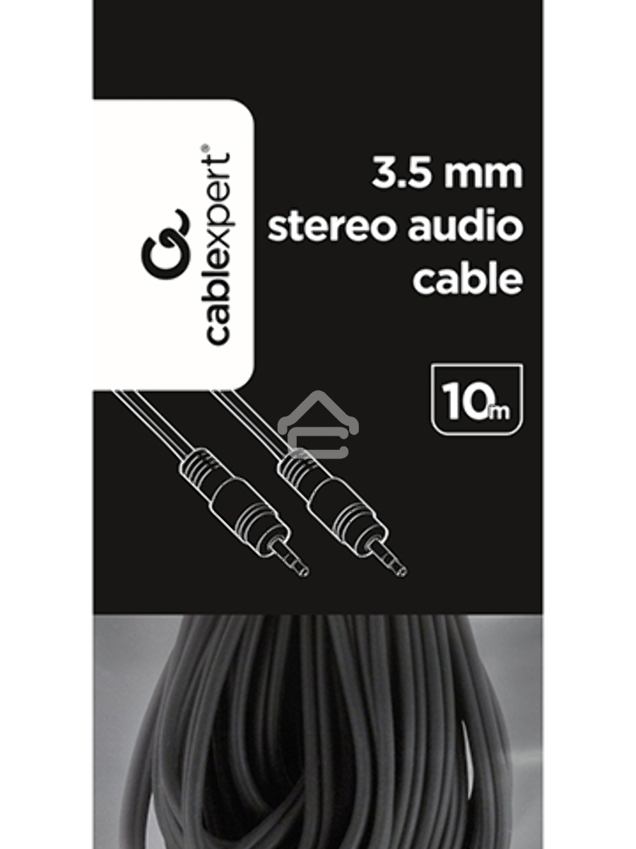 Кабель аудио Cablexpert CCA-404-10M-N, Jack 3.5(M)/Jack 3.5(M), 3pin, 10м, черный, пакет