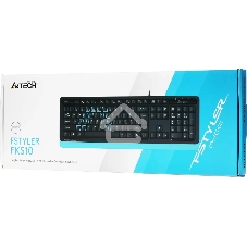 Клавиатура проводная A4Tech Fstyler FKS10, USB, черный/синий