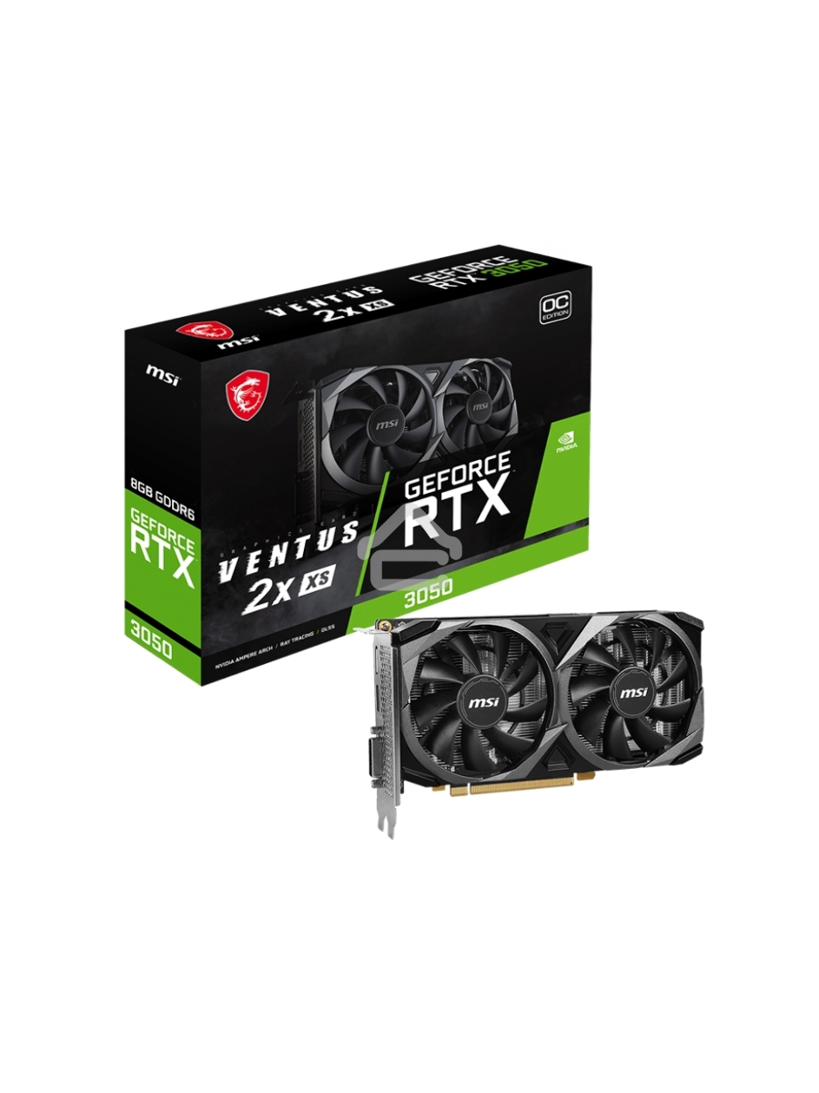 Видеокарта MSI RTX3050 VENTUS 2X XS 8G OC GeForce RTX3050 8Gb 128bit GDDR6 1807/14000 DVIx1 HDMIx1 DPx1 HDCP Ret