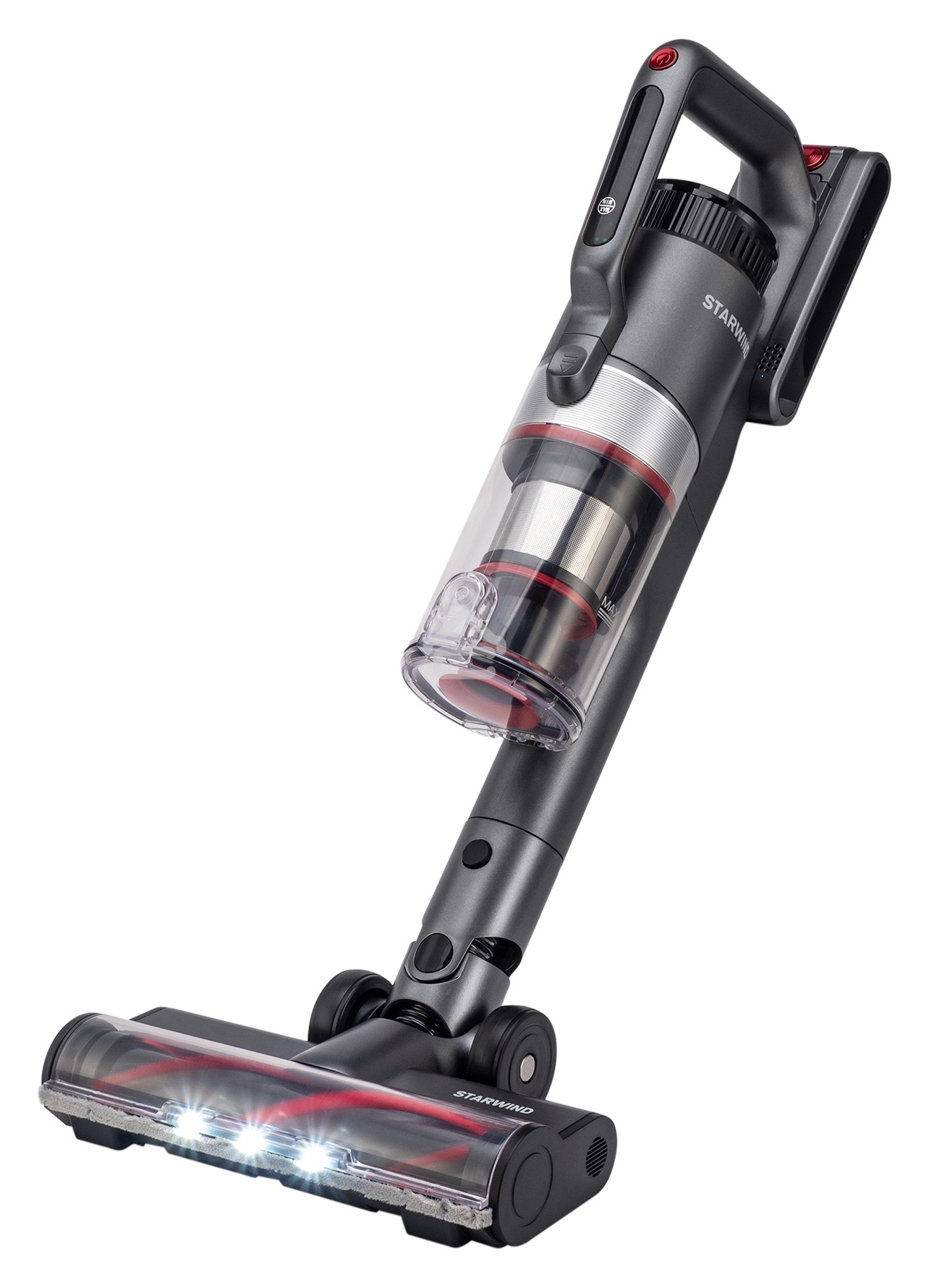Вертикальный пылесос Starwind SCH9945 170Вт серебристый/красный