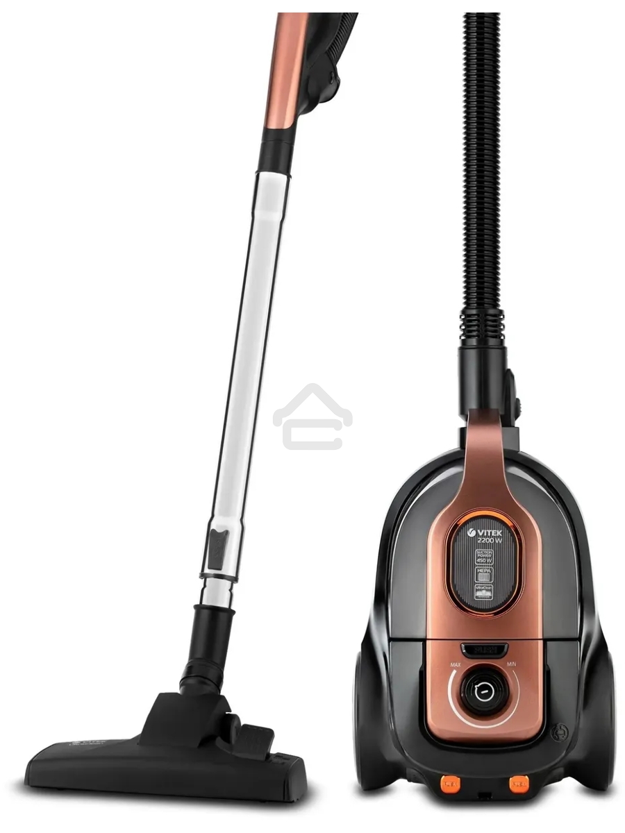 Пылесос Vitek VT-8117(BK) коричневый/черный, 450/2200 Вт, уборка сухая, пылесборник циклонный фильтр, 2,5 л