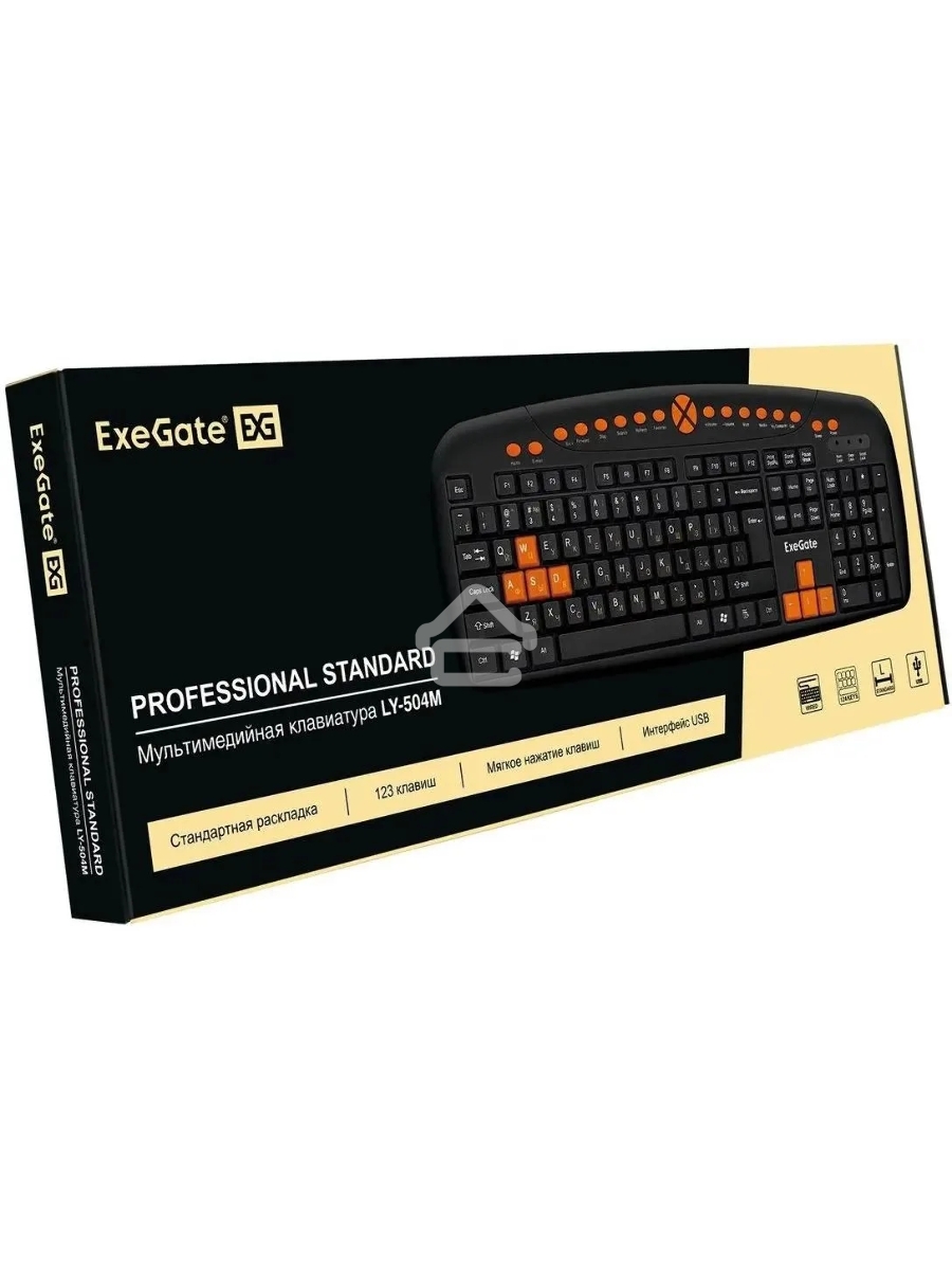 Клавиатура ExeGate LY-504M (EX280435RUS) проводная, USB, черный