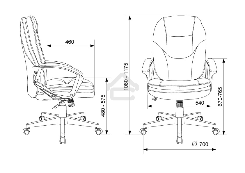 Кресло руководителя Бюрократ CH-868N NE-15 темно-коричневый, искусственная кожа, крестовина пластик