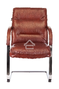Кресло офисное Бюрократ T-9927SL-LOW-V Leather Eichel светло-коричневый, кожа, низк. спин. полозья металл хром
