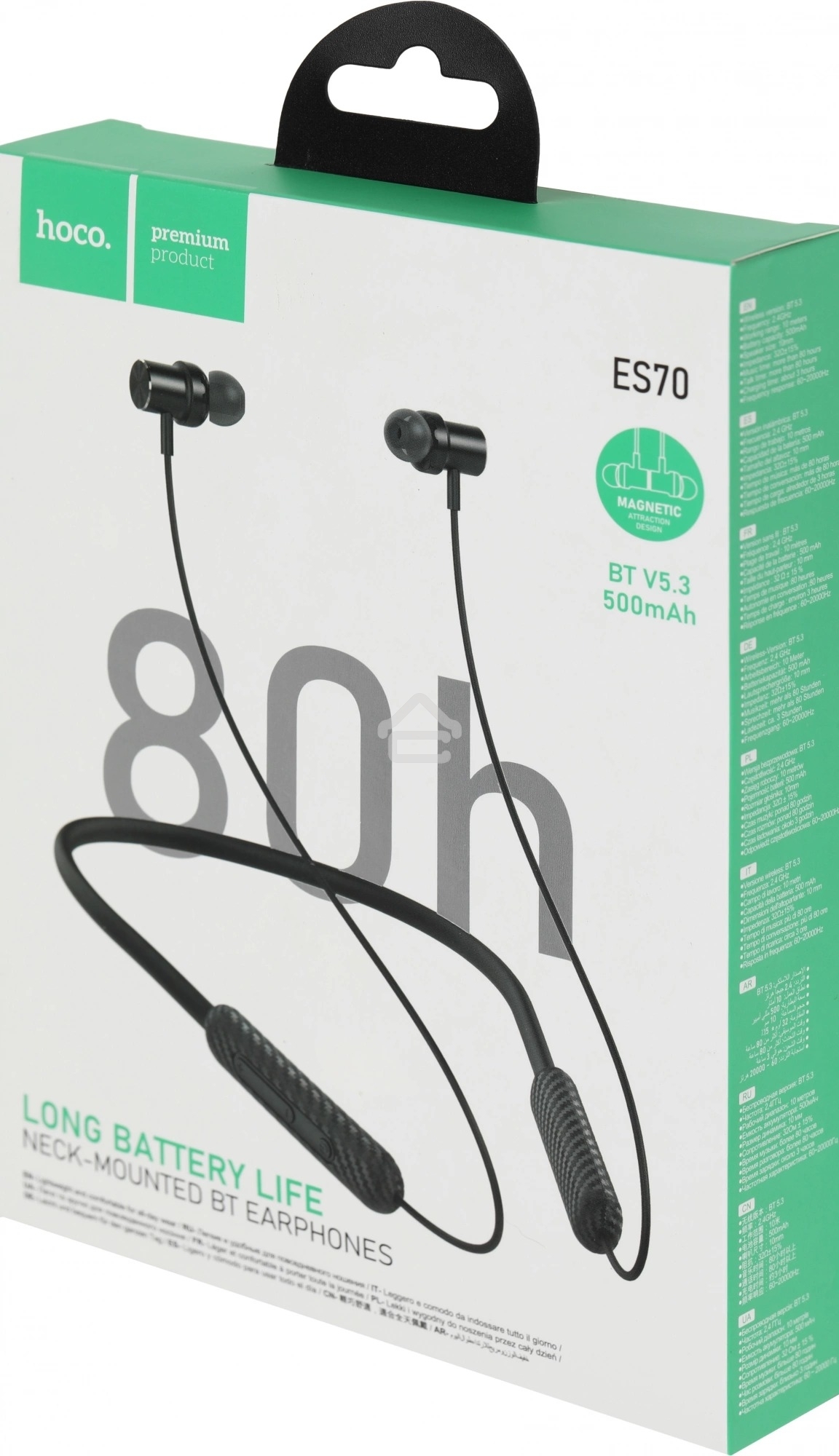 Наушники внутриканальные Hoco ES70 черный беспроводные bluetooth шейный обод