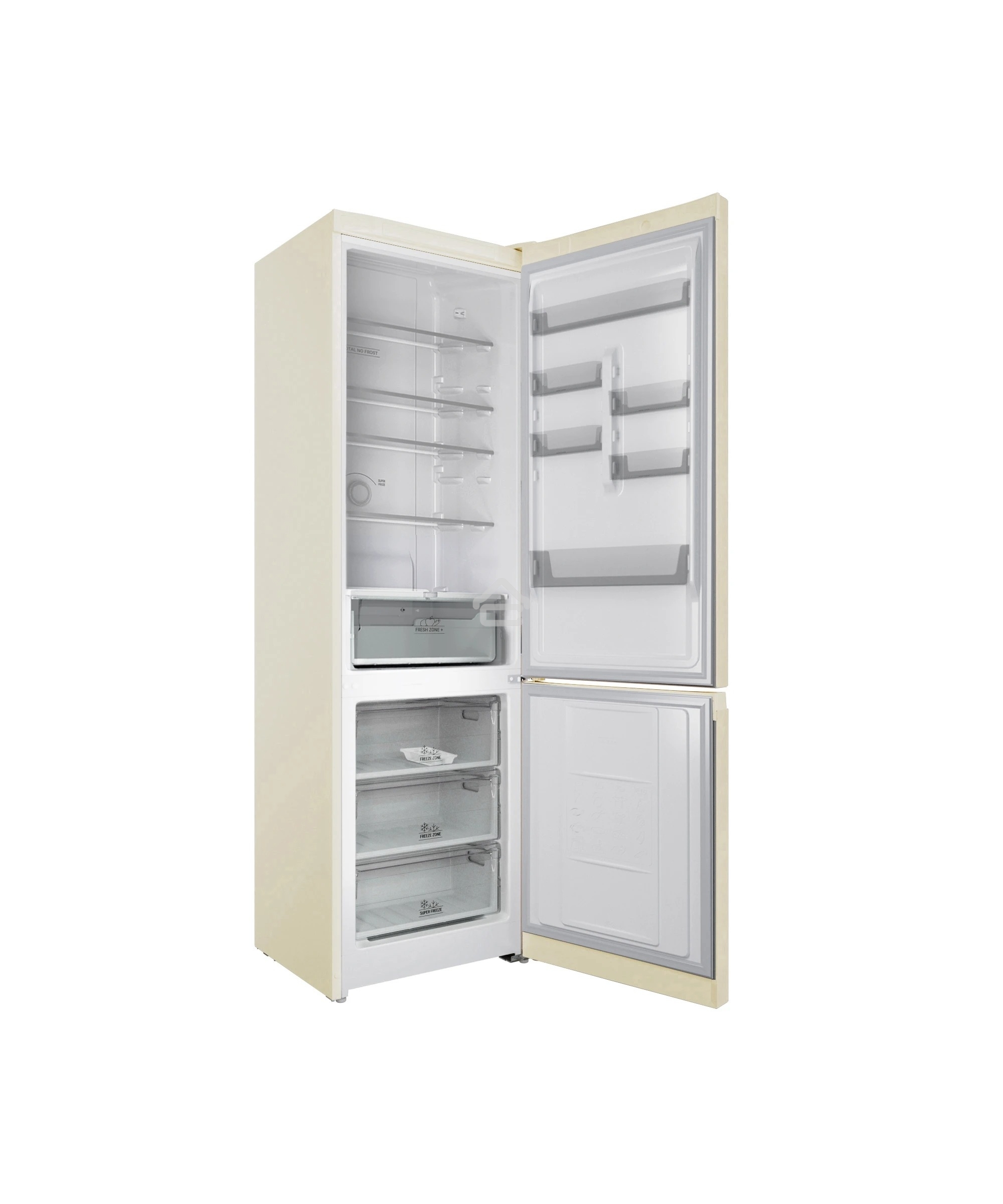 Холодильник Hotpoint HT 6200 AB бежевый двухкамерный 240/83л морозилка снизу, No Frost