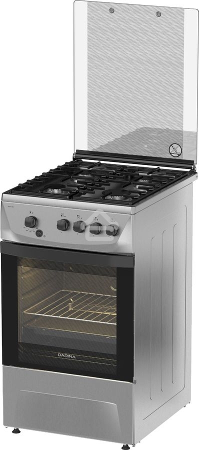 Плита газовая Darina 1D1 GM 241 014 Х нержавеющая сталь/черный, конфорок 4 шт, духовка 50 л, 50 см x 85 см x 60 см