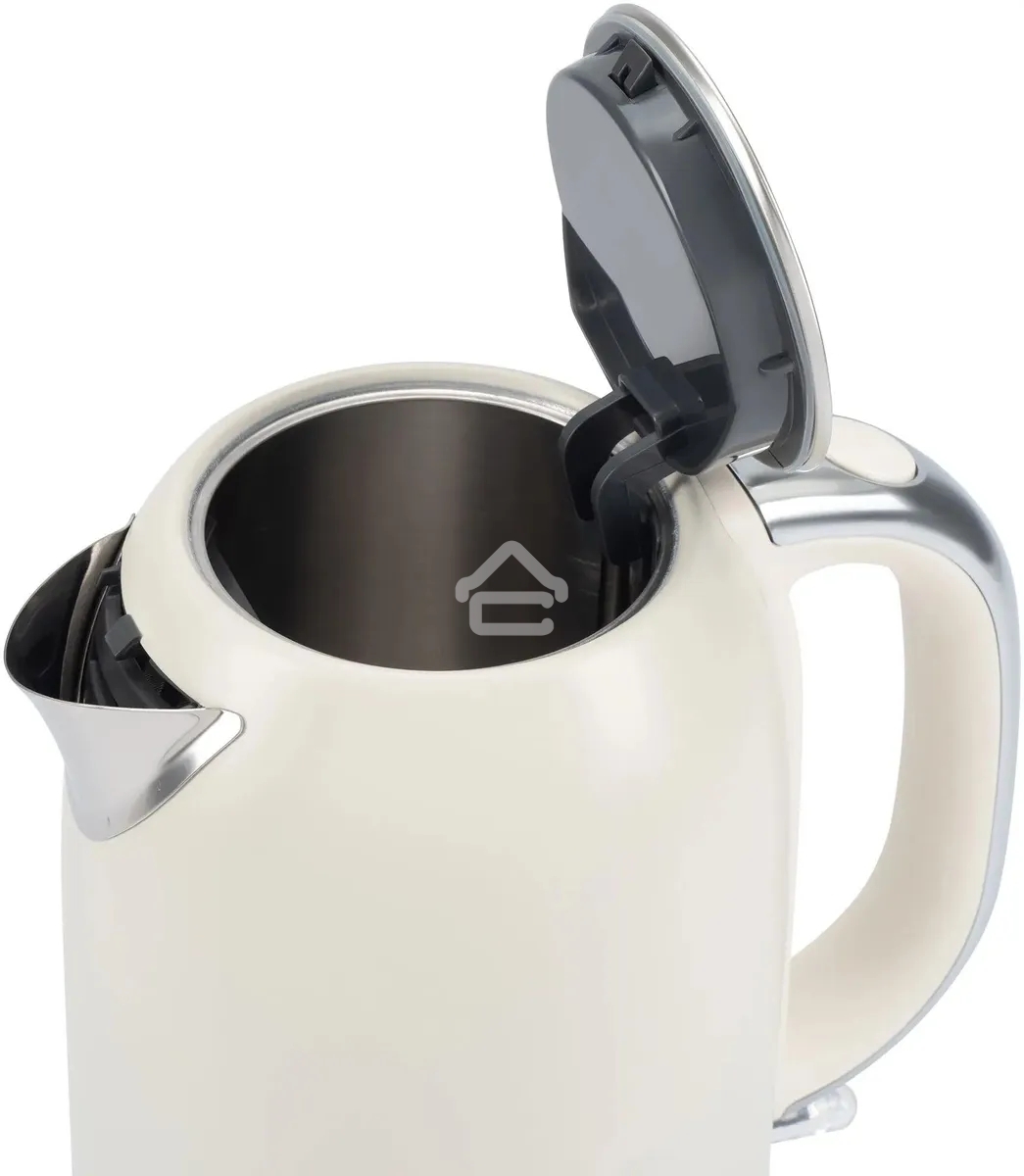 Чайник электрический Hyundai HYK-S9900 1.7 л, 2200 Вт, молочный/серебристый корпус: металл