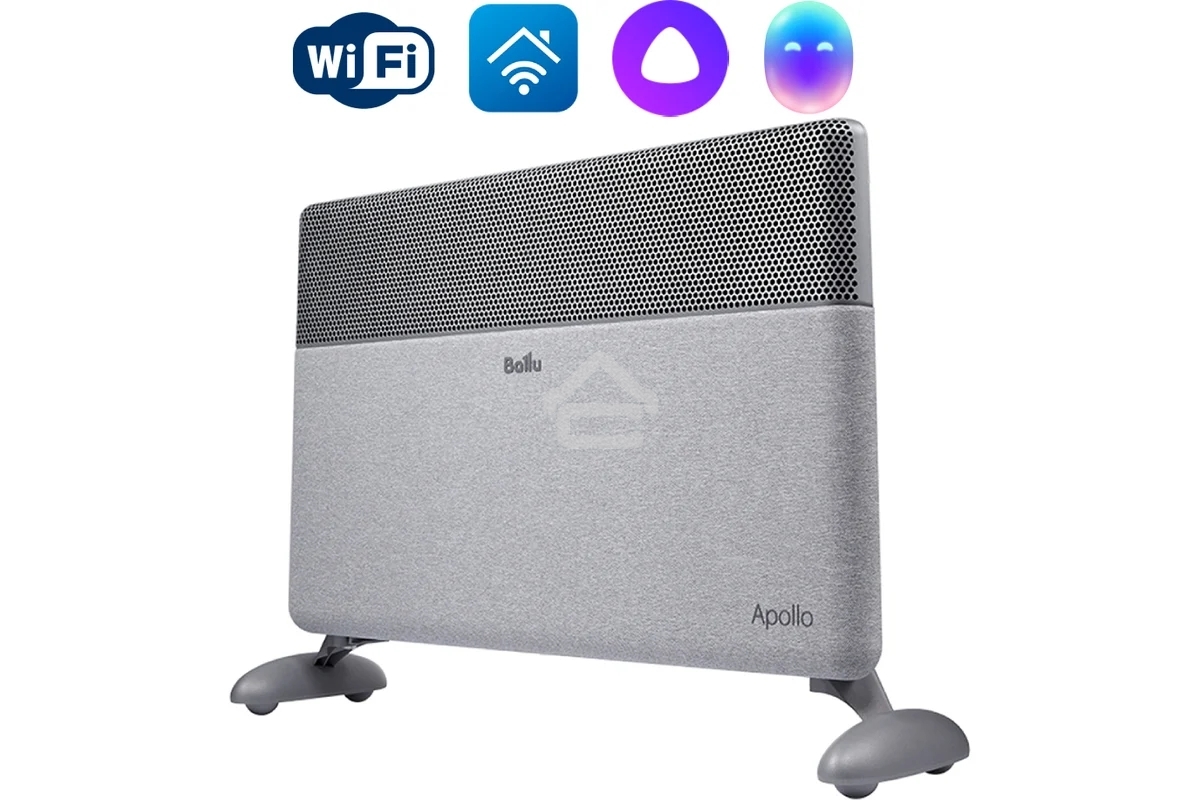 Конвектор электрический Ballu Apollo digital INVERTER Moon Gray BEC/ATI-1501 серый, 1500 Вт, 20 м2, термостат, дисплей, WiFi