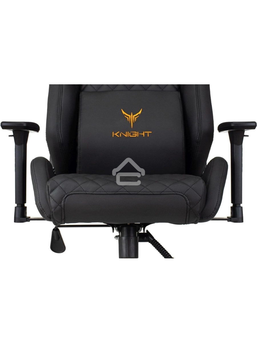 Кресло игровое Knight RAMPART черный, ромбик, эко.кожа, с подголов. крестовина металл