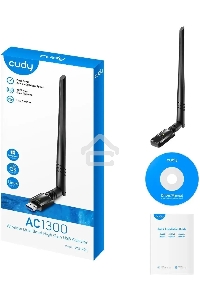 Сетевой адаптер Wi-Fi Cudy WU1400 AC1300 USB 3.0 (ант.внеш.несъем.) 1ант.