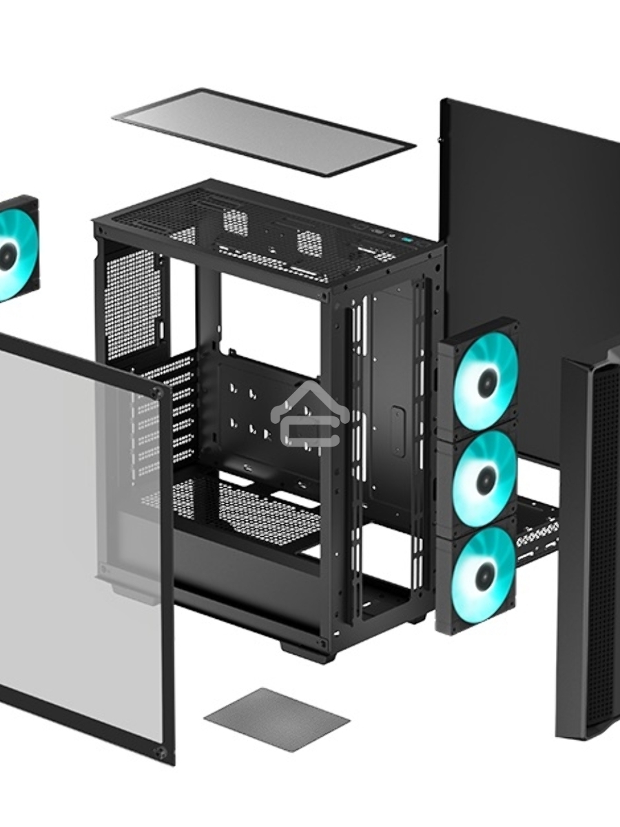 Компьютерный корпус Deepcool CC560 V2 черный без БП ATX 4x120mm 1xUSB2.0 1xUSB3.0 audio bott PSU