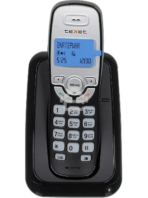 Радиотелефон teXet TX-D6905A черный (громкая связь,телефонная книга на 50 имен и номеров, определитель номера, будильник)
