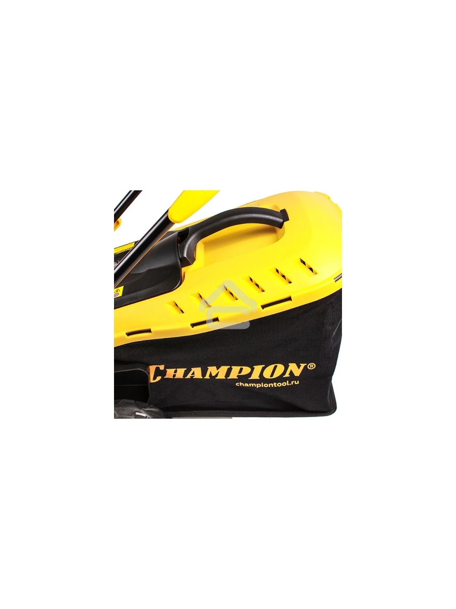 Газонокосилка электрическая Champion EM3815 { 1,6 кВт пласт+ткань травосб. 45л  шир.380мм выс.20-70мм, 11,5кг }