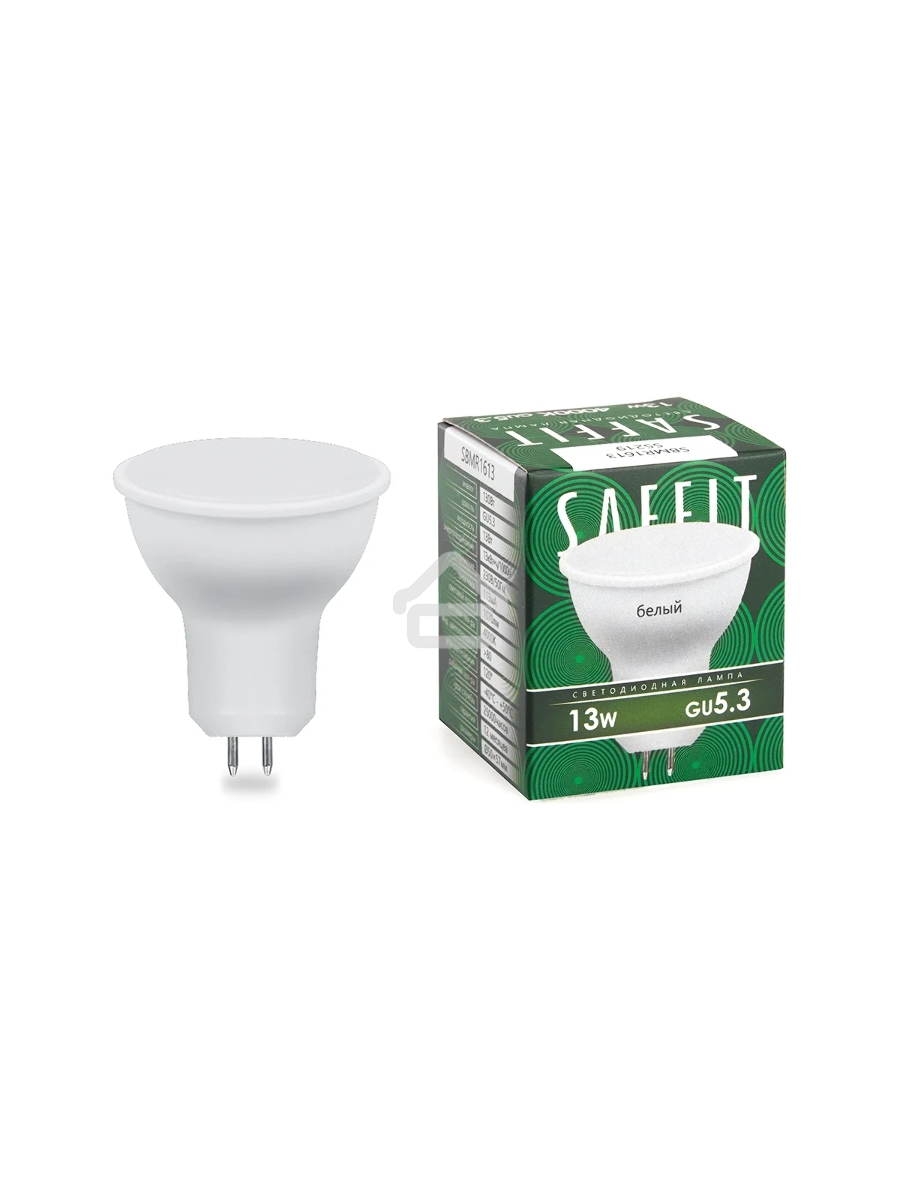Лампа светодиодная SAFFIT SBMR1613 (55219) 13 вт 230в GU5.3 белый