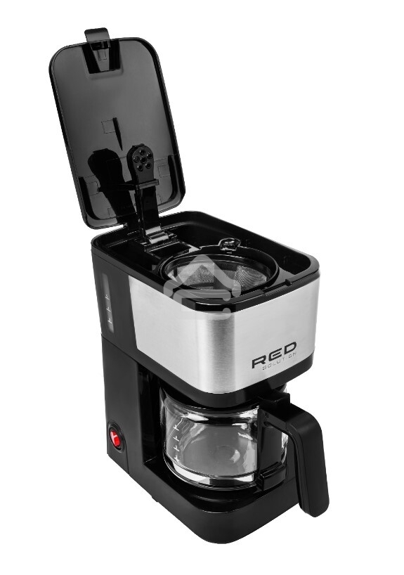 Кофеварка капельная Red Solution RCM-M1528 черный/серебристый, исп. кофе - молотый, 0.6 л, 600 Вт.