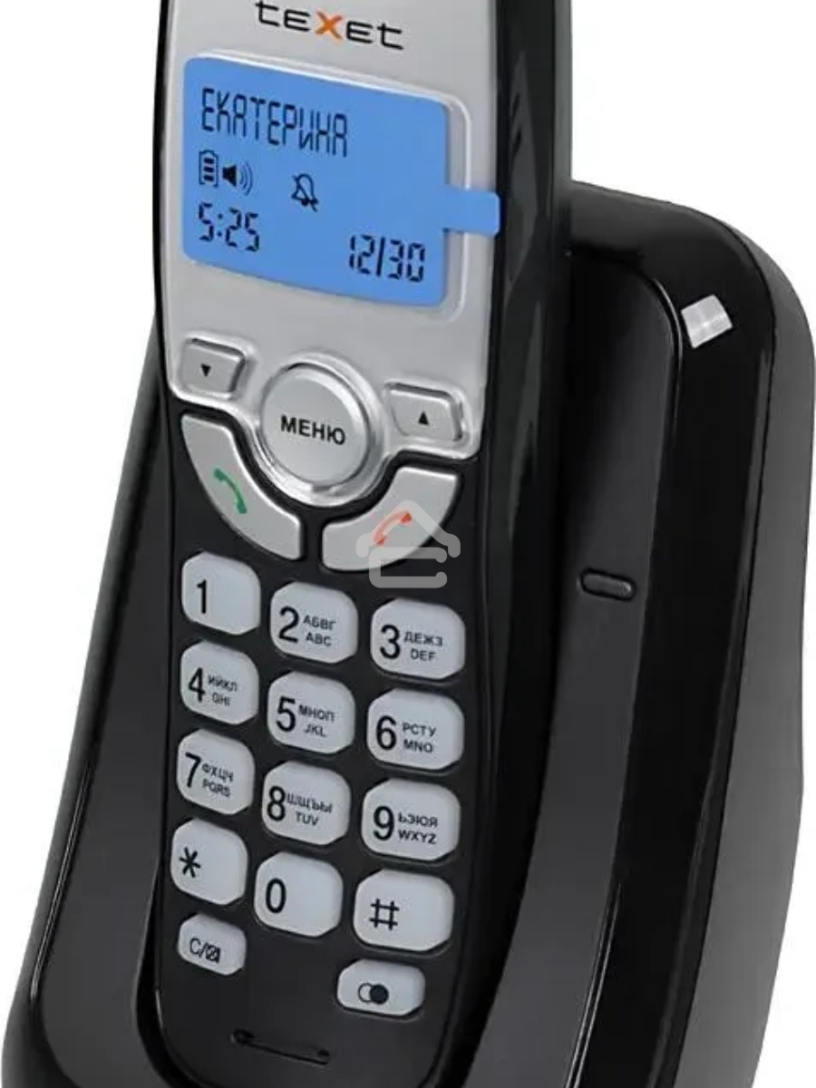Радиотелефон teXet TX-D6905A черный (громкая связь,телефонная книга на 50 имен и номеров, определитель номера, будильник)