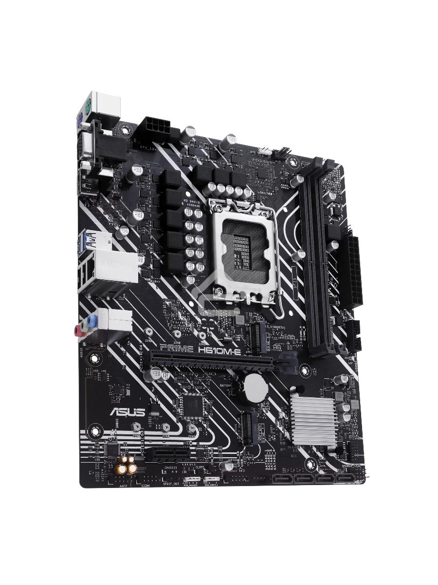 Материнская плата ASUS PRIME H610M-E-CSM, LGA 1700, Intel H610, 2xDDR5, 4xSATA, 2xM.2 PCIe 3.0 (x2, x4), 1xPCIe 4.0 x16, 1xPCIe x1, 1xHDMI, 1xDP, 1xVGA, 2xUSB-A 2.0, 2xUSB-A 3.2 Gen 1, 1x 1Gb LAN, 3x3.5 мм, 7.1, mATX