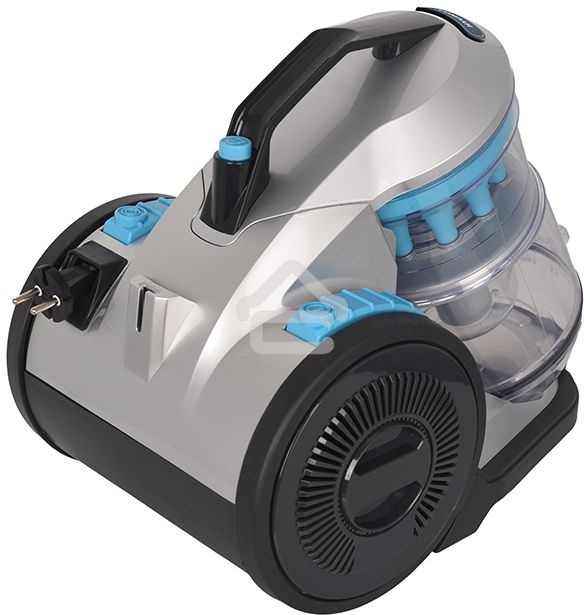 Пылесос Hyundai HYV-C2955 серебристый/синий, 380/2400 Вт, уборка сухая, пылесборник контейнер 3.5 л