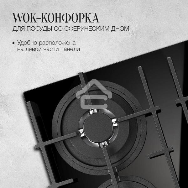 Варочная поверхность Kuppersberg FG 68 B газ, High-Tech, 60 см, автоматический электроподжиг, газ-контроль, форсунки под сжиженый газ, механическое/сенсорное управление, таймер, блокировка панели управления, подсветка панели управления, SABAF конфорки, чу