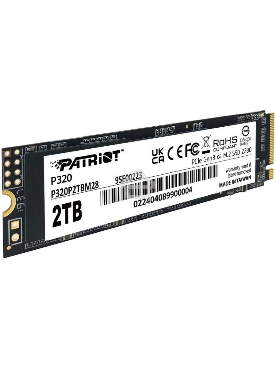 SSD накопитель Patriot P320 2ТБ, M.2 2280, NVMe, R/W 3000MB/2200MB/s