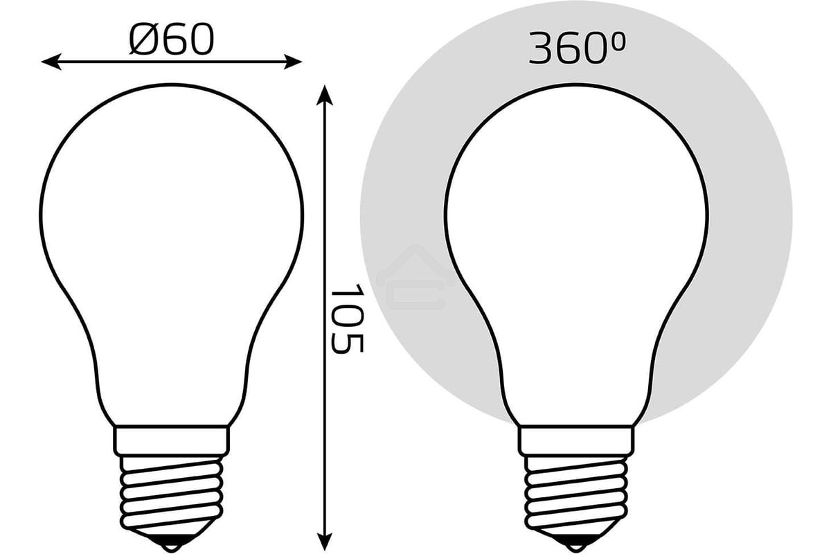 Лампа светодиодная Gauss Filament A60 E27 10Вт 4100К OPAL диммир