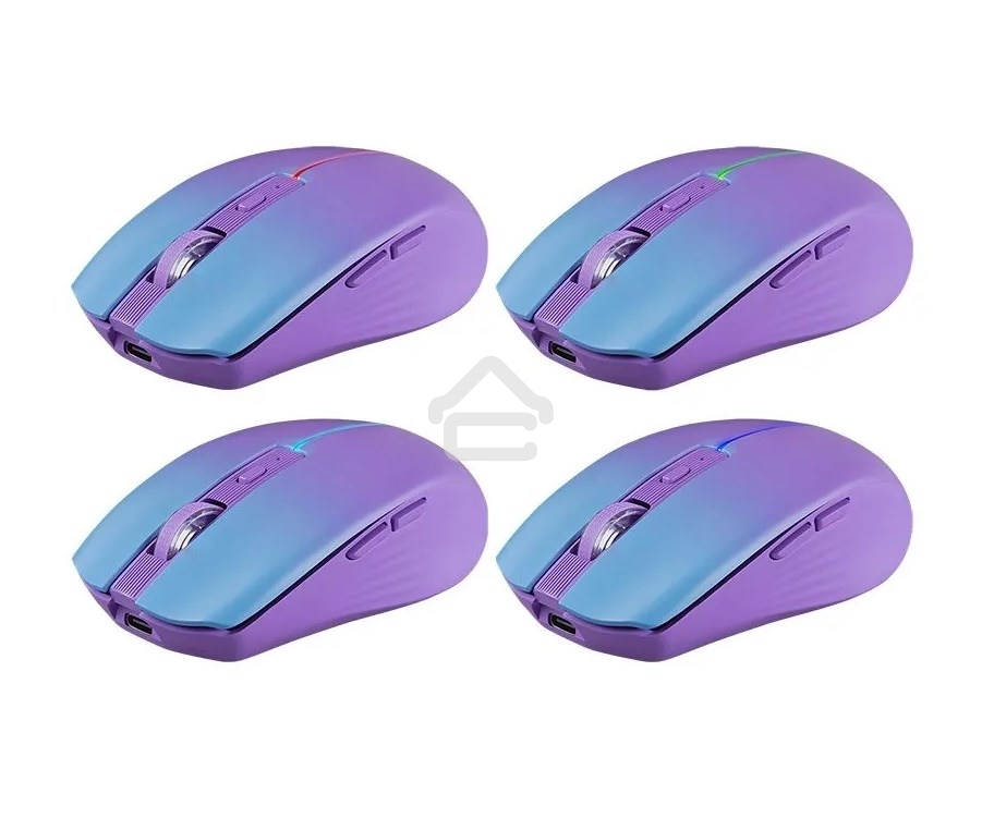 Мышь беспроводная Defender Mystery MM-301 фиолетовый, 1600 dpi, радиоканал, Bluetooth, USB, кнопки - 6