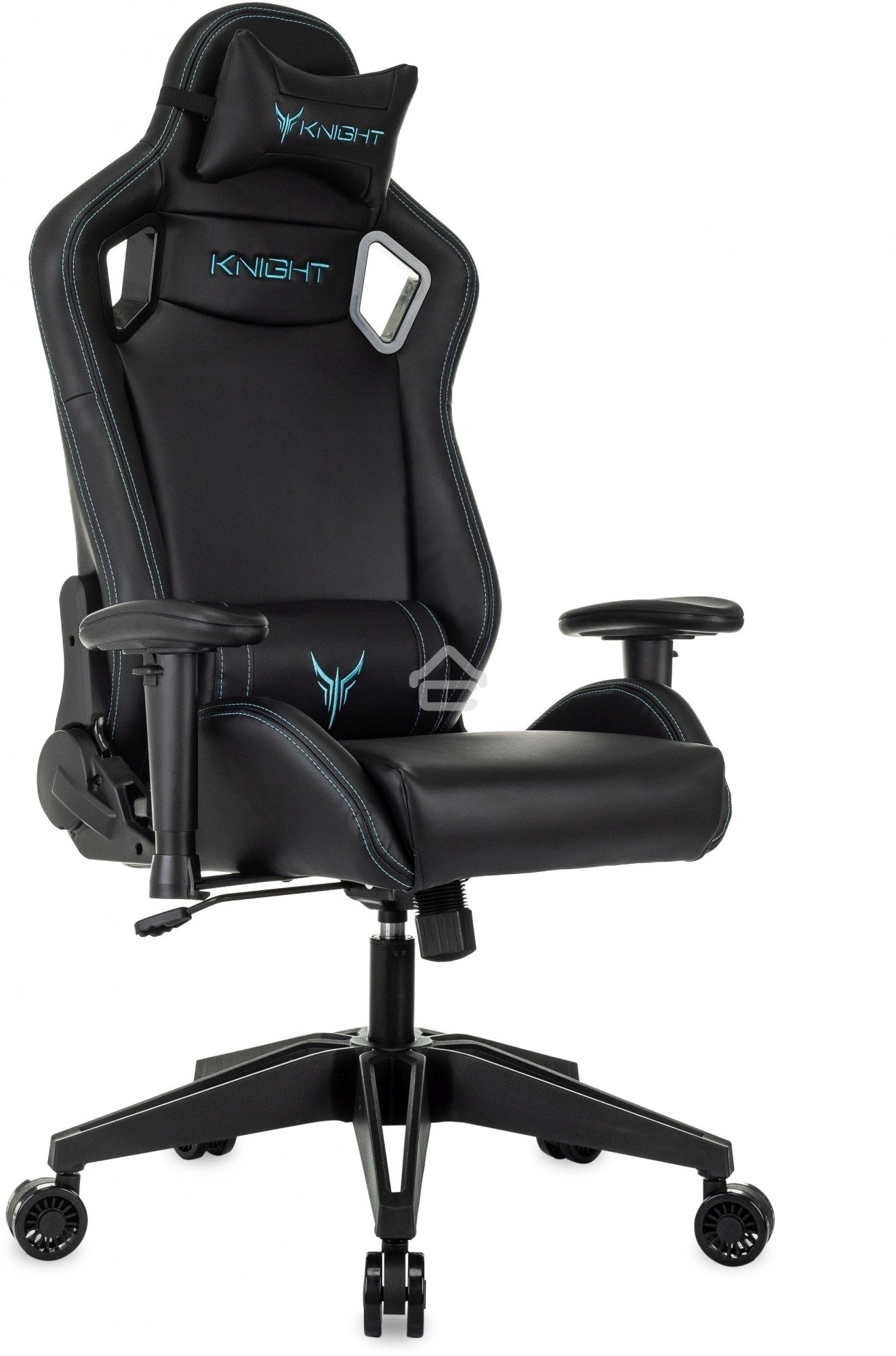Кресло игровое Knight Outrid Smile черный эко.кожа крестов. пластик