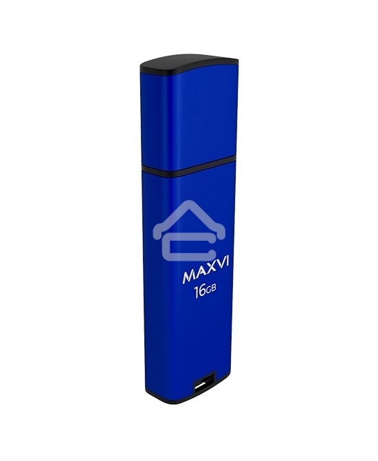Флешка USB R/W Maxvi MP2 16GB USB 2.0 blue, монолит с колпачком, ABS пластик + металл