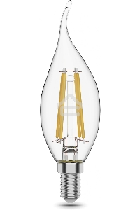Лампа филам. Gauss Filament 11Вт цок.:E14 свеча 220B св.свеч.бел.теп. CF35 (упак.:10шт) (104801111)