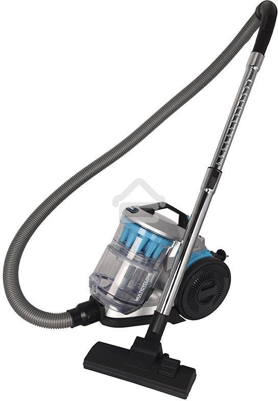 Пылесос Hyundai HYV-C2955 серебристый/синий, 380/2400 Вт, уборка сухая, пылесборник контейнер 3.5 л