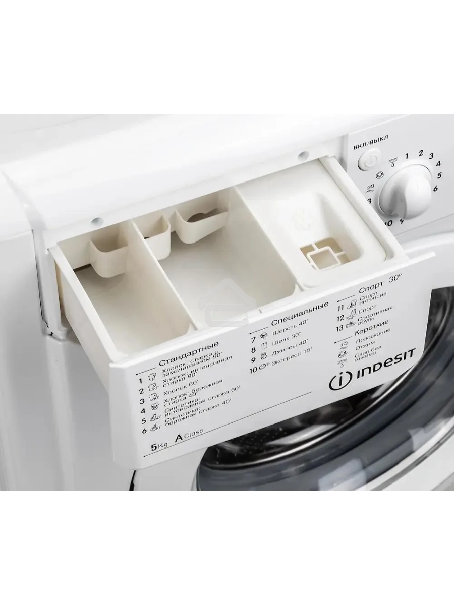 Стиральная машина Indesit IWSB 5105 (CIS) белый, загрузка фронтальная 5 кг, 1000 об/мин., класс: А