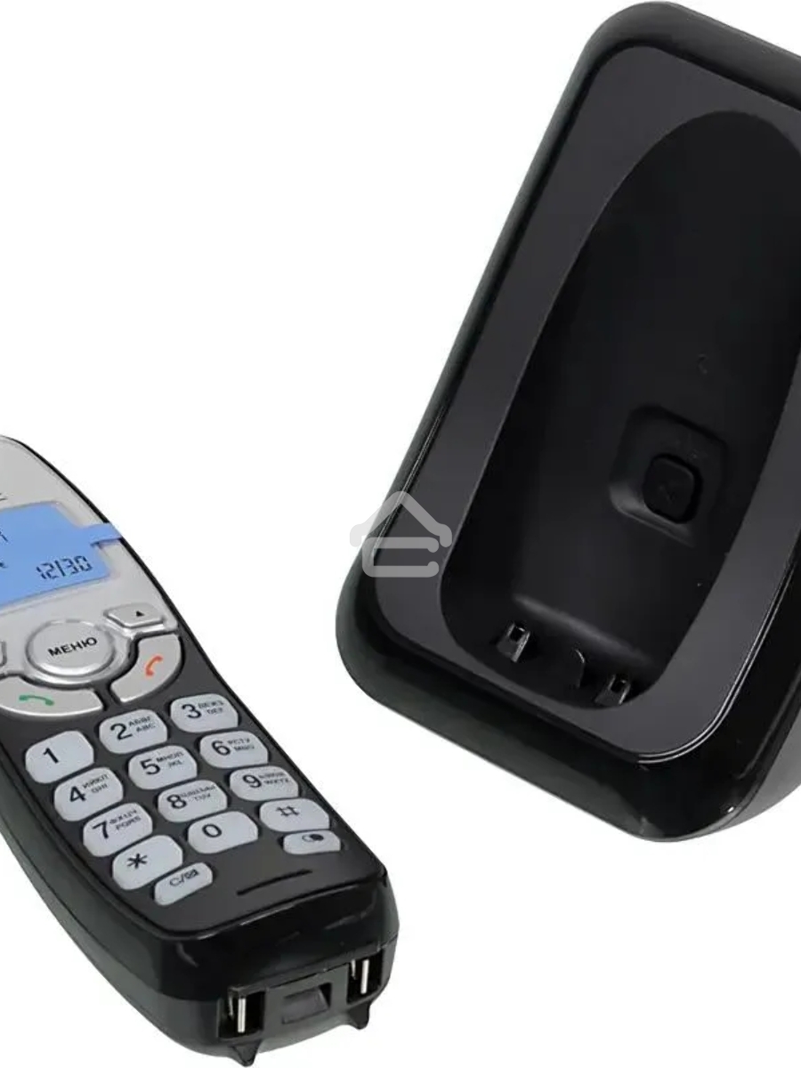 Радиотелефон teXet TX-D6905A черный (громкая связь,телефонная книга на 50 имен и номеров, определитель номера, будильник)