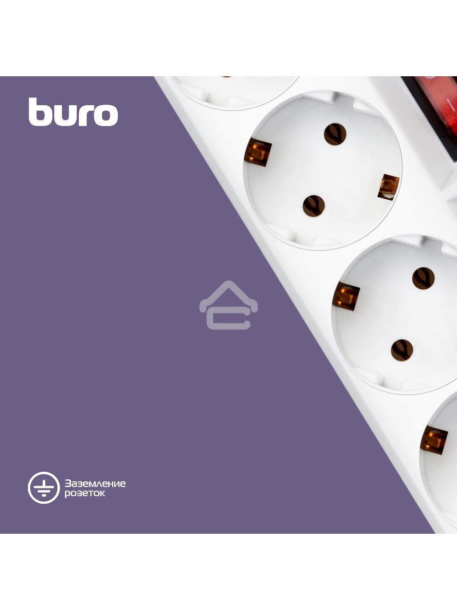 Сетевой фильтр Buro 500SH-3-SW-W 3м (5 розеток) белый (коробка)