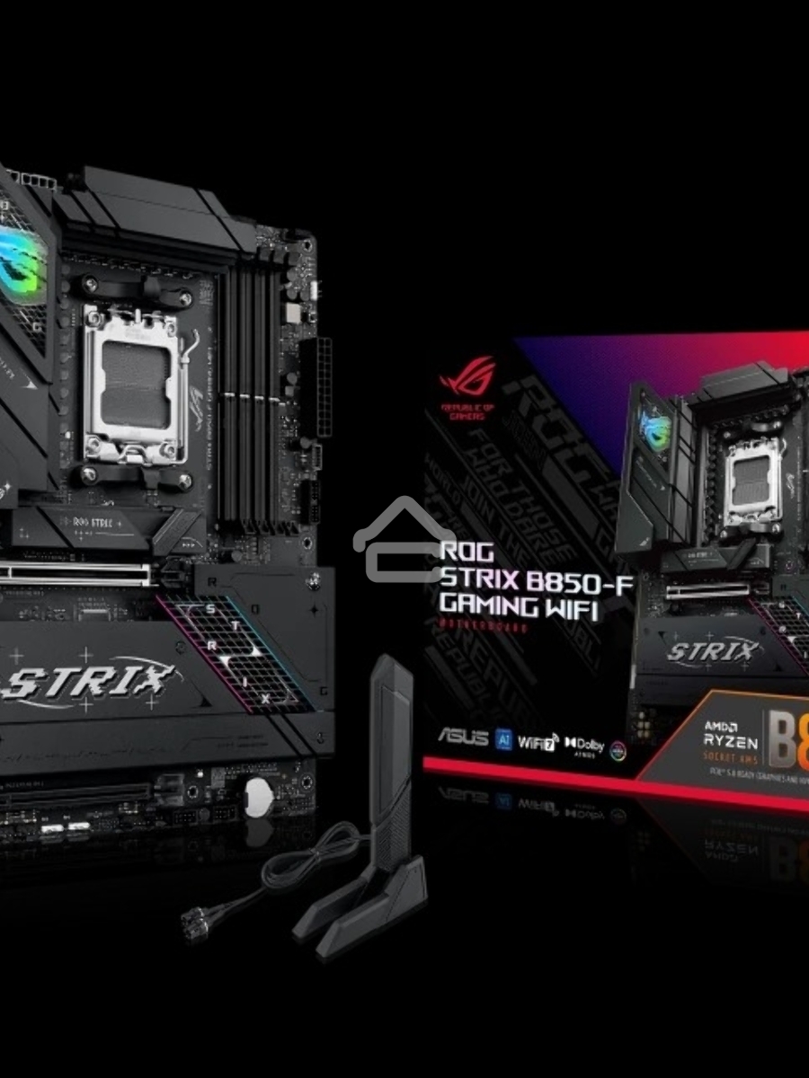 Материнская плата ASUS ROG STRIX B850-F GAMING WIFI, AM5, AMD B850, 4xDDR5, 2xSATA, 4xM.2, 1xPCIe 5.0 x16, 1xPCIe 4.0 x16, 1xPCIe x4, 1xDP, 1xHDMI, 1x2.5Gb LAN, 1xUSB-C 20Gbps, 1xUSB-C 10Gbps, 3xUSB-A 10Gbps, 4xUSB 5Gbps, 4xUSB 2.0, 3x3.5 мм, 7.1, ATX
