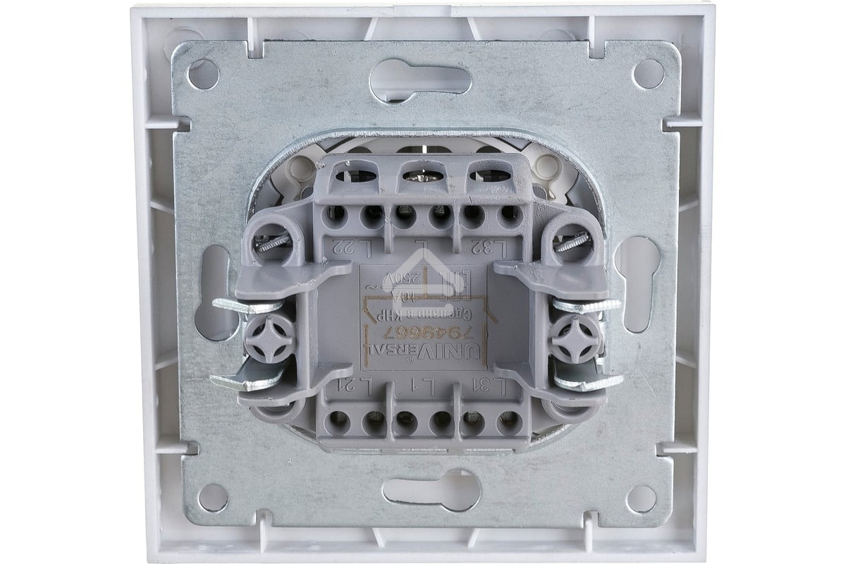 Выключатель 2-кл. СП Бриллиант 10А IP20 с подсветкой серебр. Universal 7949667