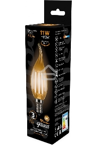 Лампа филам. Gauss Filament 11Вт цок.:E14 свеча 220B св.свеч.бел.теп. CF35 (упак.:10шт) (104801111)